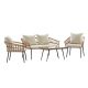 TAYLOR + LOGAN Natural/Cream 4-Piece Wicker/Rattan Patio Conversation Set PA-506899-TAYLH
