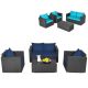 Costway 4-Piece Wicker Patio Conversation Furniture Set Cushioned Sofa Loveseat with Navy & Turquoise Cover QD-654-A-10NNY-C+QD-654-A-10NBS1+