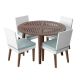 TK CLASSICS 5-Piece Wicker and Acacia Outdoor Dining Set with 4 Dining Chairs with Spa Cushions 5DS48-111-KIT-SPA