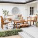 Tozey Chillrest 4-Piece Acacia Wood Patio Conversation Set with Cream Cushion V-LCW220004-BGG