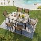 Tozey Alfresco 7-Piece Bronze Steel Outdoor Dining Set T-LCRC206BG