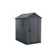 Keter Darwin 4 ft. W x 6 ft. D Outdoor Durable Resin Plastic Storage Shed with Lockable Door and Floor, Grey (24.96 sq. ft.) 252274