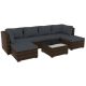 UPHA 7-Piece Wicker Patio Conversation Sectional Seating Set with Coffee Table and Ottomans, Dark Gray TTBSF-ABD-BLUE