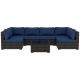 UPHA 7-Piece Wicker Patio Conversation Sectional Seating Set with Coffee Table for Deck, Backyard, Lawn, Navyblue TTBSF-ABC-BLUE