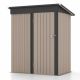 Patiowell 5 ft. W x 3 ft. D Outdoor Storage Brown Metal Shed with Sloping Roof and Lockable Door (15 sq. ft.) PAMS53BR