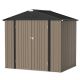 Patiowell 8 ft. W x 6 ft. D Outdoor Storage Brown Metal Shed with Sloping Roof (45 sq. ft.) PAMS86BR