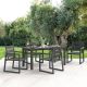 LUE BONA Forbes Dark Gray 5-Piece Recycled Plastic HIPS Rectangular Outdoor Dining Set with Slatted Table Top and Armchairs DPTHD23014-3