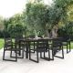 LUE BONA Forbes 7-Piece Black Recycled Plastic HIPS Outdoor Rectangular Dining Set With Slatted Table Top and Armchairs DPTHD23014-5