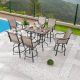 Patio Festival 8-Piece Metal Bar Height Outdoor Dining Set PF19032X2-273-1X3-G