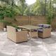 MUSE & LOUNGE Valo Natural 3-Piece Wicker Outdoor Dining Set with Gray Cushions ML3MA11-16