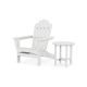 Trex Outdoor Furniture Monterey Bay 2-Piece Plastic Patio Conversation Set Adirondack Chair with Side Table in Classic White TXS1997-1-CW
