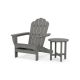 Trex Outdoor Furniture Stepping Stone 2-Piece Plastic Patio Conversation Set in Oversized Adirondack Chair with Side Table Monterey Bay TXS2006-1-SS