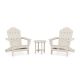 Trex Outdoor Furniture Sand Castle 3-Piece Plastic Patio Conversation Set in Oversized Adirondack Monterey Bay TXS2008-1-SC
