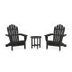 Trex Outdoor Furniture Charcoal Black 3-Piece Plastic Patio Conversation Set in Adirondack Monterey Bay TXS2011-1-CB