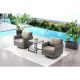 Gymojoy Valenta Gray Wicker 3-Piece Patio Conversation Set with Gray Cushions PW06970-3