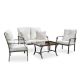 Furniture of America Noddy Brown 4-Piece Metal Patio Conversation Set With Beige Cushions LA-L005BG-4PK