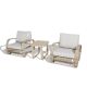 ULAX FURNITURE 3-Piece Aluminum Patio Conversation Chairs Set with Sofa Chairs and Side Table HD-970336-337