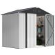 Tozey 8 ft. W x 6 ft. D Outdoor Storage Metal Shed Utility Patio Shed for Garden and Backyard 48 sq. ft. in White T-PS1268S0WT