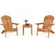 ANGELES HOME 3-Piece Wood Patio Conversation Set with Foldable Adirondack Chair SA63-9HW880