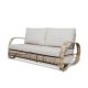 ULAX FURNITURE 1-Piece Aluminum 2-Seater Outdoor Patio Conversation Sofa Chair with Beige Cushions HD-970339