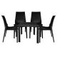 Leisuremod Kent Black 5-Piece Plastic Square Outdoor Dining Set KC19MT31BL4