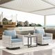 Gymojoy Valenta Light Gray 3-Piece Wicker Patio Conversation Set with Baby Blue cushions PW07084-2