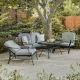 GREEMOTION Palma 4-Piece Steel Patio Conversation Set With Gray Cushions and Reclining Seating GHN-3269-6QL
