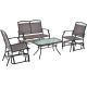 Costway 4-Piece Metal Patio Conversation Set Swing Rocking Chair Table Heavy-Duty Outdoor GHMHSKU00026