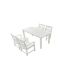 myhomore White 5-Piece HDPE Outdoor Dining Set (4 Dinning Chairs Plus 1 Dining Table) DN5SET-WH