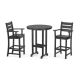 POLYWOOD Grant Park Black 3-Piece HDPE Plastic Farmhouse Bar Set PWS2398-1-BL