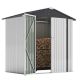 Tozey 6 ft. W x 4 ft. D Outdoor Storage Metal Shed Utility Patio Shed for Garden and Backyard 24 sq. ft. in White T-PS1146S0WT