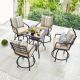 Patio Festival 5-Piece Metal Outdoor Dining Set with Beige Cushions PF18264-264-265