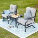 Patio Festival 3-Piece Metal Patio Conversation Set with Gray Cushions PF19103-200-G