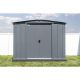 Arrow 8 ft. x 7 ft. Grey Metal Storage Shed With Gable Style Roof 51 Sq. Ft. CLG87CCDSP