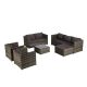 maocao hoom Brown Wicker Patio Conversation Set with Brown Cushions (6-Piece) SFW874S13