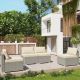 Gardenbee 4-Piece Wicker Outdoor Patio Sectional Sofa Conversation Set with Beige Cushions MA001-BGE-33-HG