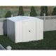 Arrow 8 ft. x 8 ft. Light Grey Metal Storage Shed With Gable Style Roof 59 Sq. Ft. CLG88FGDSP
