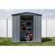 Arrow 6 ft. x 7 ft. Grey Metal Storage Shed With Gable Style Roof 39 Sq. Ft. CLG67CCDSP