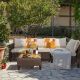 Foredawn Leisureist 5-Piece Wicker Patio Conversation Set Outdoor Sectional Sofa with Beige Cushions PS2C2A1T0P