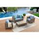 Summax 4-Piece Wicker Patio Conversation Set with Blue Cushions SMX08-BL