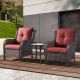 Gymojoy Carolina Brown 3-Piece Wicker Patio Conversation Set with Cushions GM00625-5