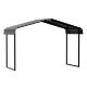 Arrow 12 ft. W x 6 ft. D x 7 ft. H Charcoal Galvanized Steel Carport, Car Canopy and Shelter CPHC120607DS