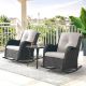 Gymojoy Carolina Brown 3-Piece Wicker Patio Conversation Set with Beige Cushions GM10125-2