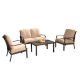 domi outdoor living 4-Piece Wicker Patio Seating Set with Beige Cushions LCAF0020A-B-4