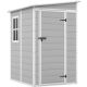Patiowell 5 ft. W x 4 ft. D Outdoor Storage Gray Plastic Shed with Sloping Roof and Lockable Door in Gray (16.4 sq. ft.) PPS316L4