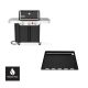 Weber Genesis E-330 3-Burner Natural Gas Grill in Black with Full Size Griddle Insert 1500720