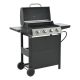 Unbranded 4-Burner Propane Grill in Black with Integrated Piezoelectric Ignition System, Stainless Steel Thermometer 100137967