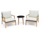 Costway 3-Piece Outdoor Furniture Set Patio Conversation Set with Off White Cushioned Chairs and Tempered Glass Side Table QD-71614-AIT