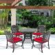 Willit Isabella 5-Piece Cast Aluminum Outdoor Dining Set with 35.43 in. Round Table and Random Color Cushions 6008CZ4_1002-RC