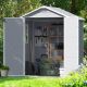 Tozey 6 ft. W x 4 ft. D Matte Gray Patio Resin Shed Extruded Plastic Outdoor Storage Shed with Window and Floor 22.5 sq. ft. T-PS23-0314-L4
